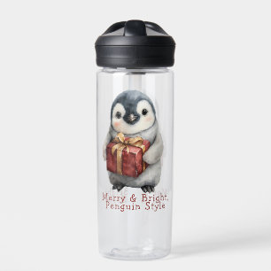 Vrolijk & Helder Pinguïn Kerstmis Waterfles