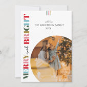 Vrolijk & Helder Retro Kerstmis Foto's Feestdagenkaart (Voorkant)