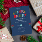 Vrolijk & Helder Retro Kleurrijk Blauw Kerstfeest Kaart