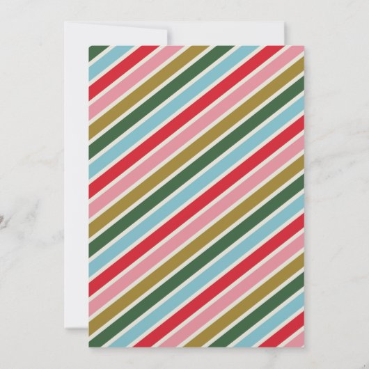 Vrolijk & Helder Retro Kleurrijk Kerstfeest Kaart (Achterkant)