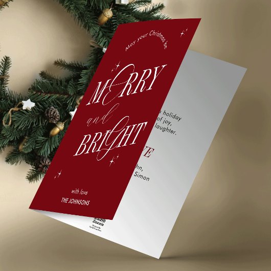 Vrolijk & Helder Rood Elegant Script Modern Geen F Feestdagen Kaart