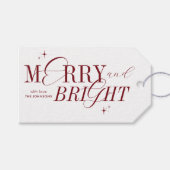 Vrolijk & Helder Rood Elegant Script Modern Kerstm Cadeaulabel (Voorkant (Horizontaal))