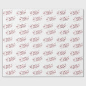 Vrolijk & Helder Rood Elegant Script Modern Kerstm Cadeaupapier (Vlak)