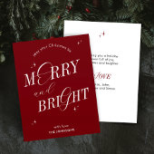 Vrolijk & Helder Rood Elegant Script Modern Kerstm Feestdagenkaart