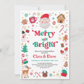 Vrolijk & helder rood groen kerstfeest kaart (Voorkant)