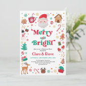 Vrolijk & helder rood groen kerstfeest kaart (Staand voorkant)