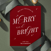 Vrolijk & Helder Rood Script Niet Foto Kerstmis Feestdagenkaart