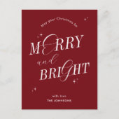 Vrolijk & Helder Rood Script Niet Foto Kerstmis Feestdagenkaart (Voorkant)