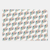 Vrolijk Helder roze groen goud sneeuwvlok retro sw Inpakpapier Vel (Voorkant 2)