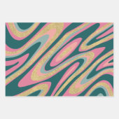 Vrolijk Helder roze groen goud sneeuwvlok retro sw Inpakpapier Vel (Voorkant)