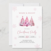 Vrolijk & Helder Roze Kerstfeest Kaart (Voorkant)