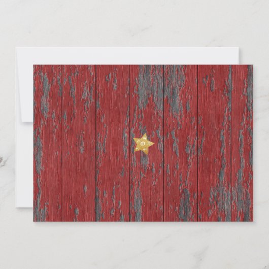 Vrolijk helder rustiek rood hout script aangepaste feestdagenkaart (Achterkant)