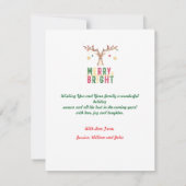 Vrolijk & Helder Schattige Rendier Kerstversiering Notitiekaartje (Achterkant)