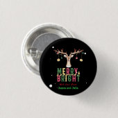 Vrolijk & Helder Schattige Rendier Kerstversiering Ronde Button 3,2 Cm (Voorkant /achterkant)