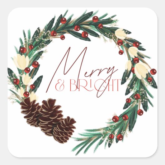 Vrolijk & helder seizoensgebonden vierkante sticker (Voorkant)