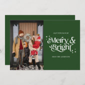 Vrolijk & helder Typografie Foto Kerstmis Feestdagenkaart (Voorkant / Achterkant)