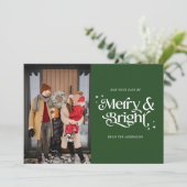 Vrolijk & helder Typografie Foto Kerstmis Feestdagenkaart (Staand voorkant)