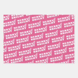 Vrolijk & Helder Typografie Kerstmis Inpakpapier Vel