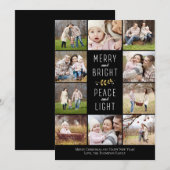 Vrolijk, helder, vrede en licht | Kerstfoto Feestdagenkaart (Voorkant / Achterkant)