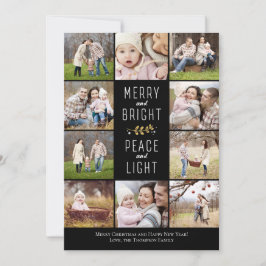 Vrolijk, helder, vrede en licht | Kerstfoto Feestdagenkaart