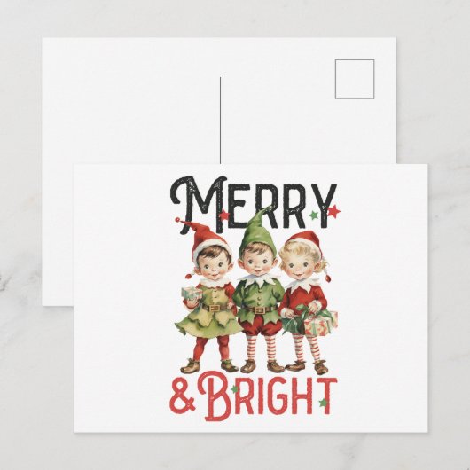  Vrolijk & Helder Vrolijk Kerstfeest Feestdagenkaart (Voorkant / Achterkant)