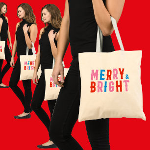Vrolijk & helder, Vrolijk Kerstfeest, Kerstcadeau Tote Bag