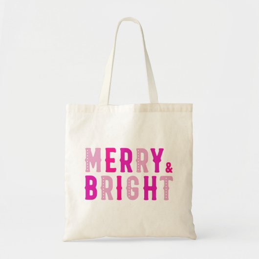 Vrolijk & helder, Vrolijk Kerstfeest, Kerstcadeau Tote Bag (Voorkant)