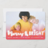 Vrolijk & Helder Wit Glow Magische Kerstfoto Feestdagenkaart (Voorkant)