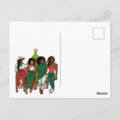 Vrolijk & Helder Zwart Meisje Melanin Sista Kerst Briefkaart (Achterkant)