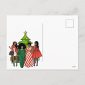 Vrolijk & Helder Zwart Meisje Melanin Sista Kerst Feestdagenkaart (Achterkant)