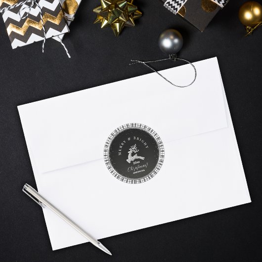 Vrolijk & Helder Zwart Wit Plakken Custom Christma Ronde Sticker