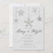 Vrolijk helder zwart wit strass chique kerst kaart (Voorkant)