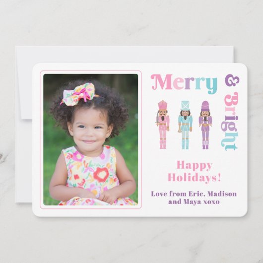 Vrolijk & Helder Zwarte Notenkraker Vrolijk Kerstm Feestdagenkaart (Voorkant)