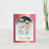Vrolijk heldere boog foto roze kerst feestdagen kaart (Voorkant)
