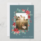 Vrolijk heldere botanische foto Kerstmis Feestdagenkaart (Voorkant)
