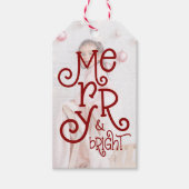 Vrolijk heldere foto overlay bessen rode kerst cadeaulabel