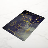 Vrolijk heldere handpalmen met elegante scriptpagi folie feestdagenkaart (Gedraaid)