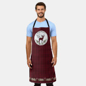 Vrolijk heldere kerst herten gewei Buffel controle Schort (Gedragen)