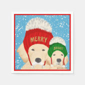 Vrolijk heldere kerst honden servetten (Voorkant)