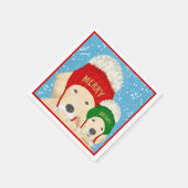 Vrolijk heldere kerst honden servetten (Hoek)