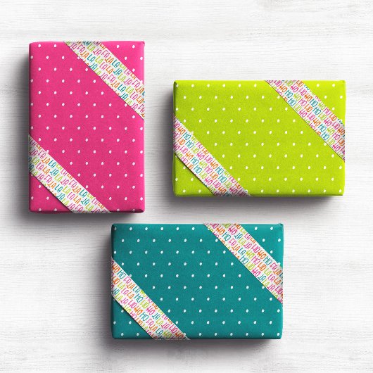 Vrolijk heldere kleurrijke stippen Kerstvakantie Inpakpapier Vel