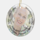 Vrolijk hemels kerstfeest foto gedenkteken keramisch ornament (Links)