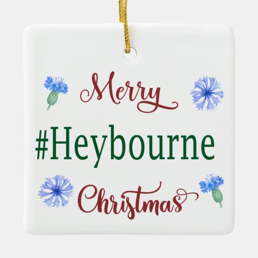 Vrolijk Heybourne kerstornament Keramisch Ornament (Voorkant)