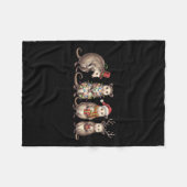 Vrolijk Hissmas Opossum Kerstman Hoed Xmas Lig Fleece Deken (Voorkant (Horizontaal))