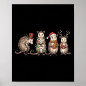 Vrolijk Hissmas Opossum Kerstman Hoed Xmas Lig Poster (Voorkant)