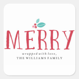 Vrolijk Holly Kerst Present Labels