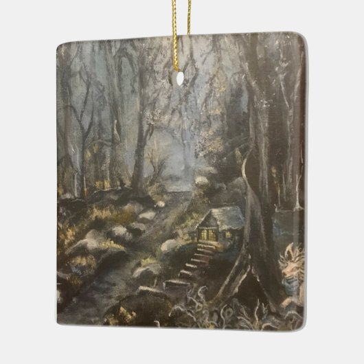 Vrolijk in het mos keramisch ornament (Links)