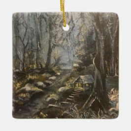 Vrolijk in het mos keramisch ornament