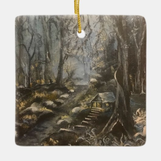 Vrolijk in het mos keramisch ornament (Voorkant)