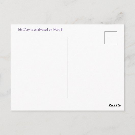 Vrolijk Iris Dag. Briefkaart (Achterkant)